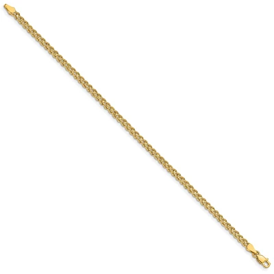 14KT Yellow Gold 7-inch 3MM Diamond-cut Rope Double Strand Bracelet