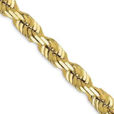 10KT Yellow Gold 30" 6MM Diamond-cut Rope Chain
