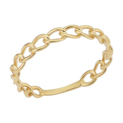 10KT Yellow Gold Fashion Curb Link Ring