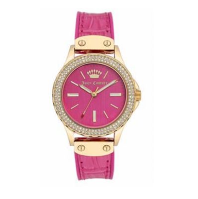 Juicy Couture with 38X38 MM Yellow Round Dial Silicone Band Strap; JC-1008HPHP