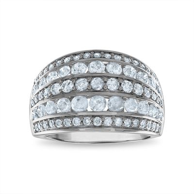 2 CTW Diamond Anniversary Five Row Band in 14KT White Gold