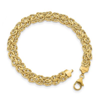 10KT Yellow Gold 7.25" 5.3MM Flat Byzantine Bracelet