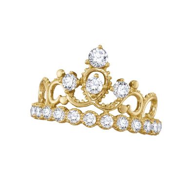 10KT Yellow Gold Tiara Crown Ring