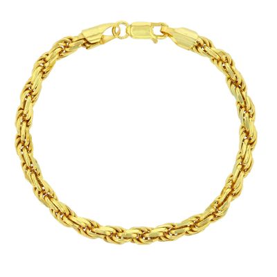 14KT Yellow Gold Plated Sterling Silver 8.5" 5.7MM Bracelet
