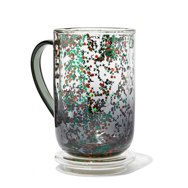 Tasse et Mugs GENERIQUE Verre double paroi étoiles pailletées Mug tasse  originale !