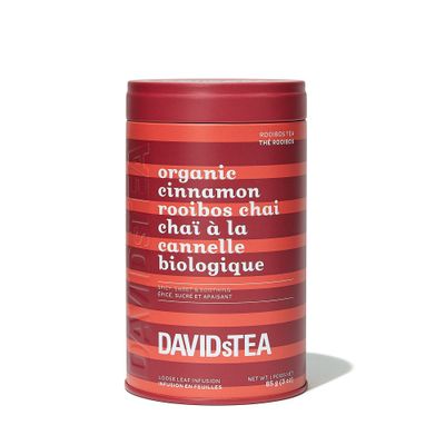 DAVIDsTEA Thé Rooibos Boîte à motif de thé Chaï à la cannelle biologique