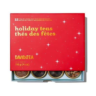 DAVIDsTEA Coffret dégustation de 12 thés Thés des fêtes