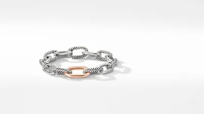 DY Madison® Chain Bracelet Sterling Silver with 18K Rose Gold