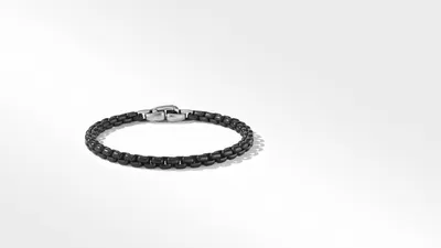 Box Chain Bracelet Darkened Stainless Steel