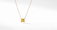 Petite Chatelaine® Pendant Necklace in 18K Yellow Gold with Citrine and Pavé Diamonds