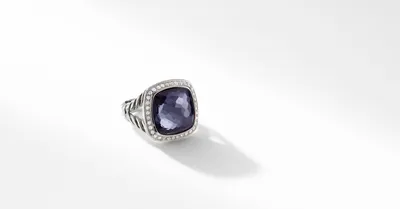 Albion® Ring Sterling Silver with Lavender Amethyst and Pavé Diamonds