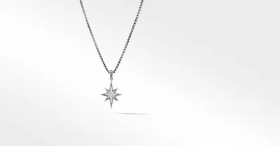 Cable Collectibles® North Star Necklace in Sterling Silver with Pavé Diamonds