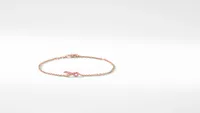 Cable Collectibles® Ribbon Chain Bracelet in 18K Rose Gold with Pavé Pink Sapphires