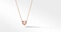 Chatelaine® Heart Pendant Necklace in 18K Rose Gold with Morganite