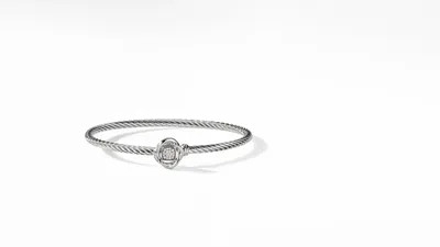 Infinity Bracelet Sterling Silver with Pavé Diamonds