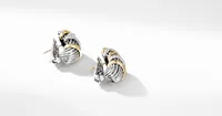 Helena Shrimp Earrings in Sterling Silver with 18K Yellow Gold and Pavé Diamonds