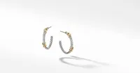 Petite Helena Wrap Hoop Earrings in Sterling Silver with 18K Yellow Gold and Pavé Diamonds