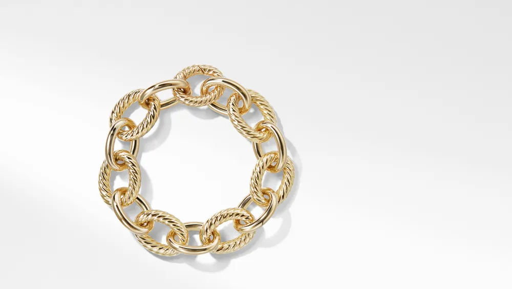 Oval Link Chain Bracelet in 18K Yellow Gold