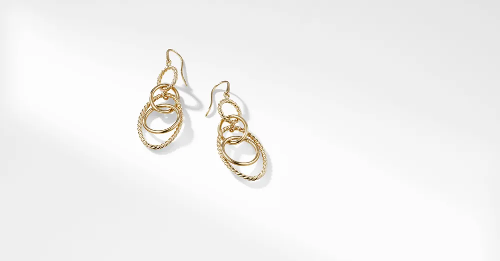 Mobile Chain Link Drop Earrings in 18K Yellow Gold