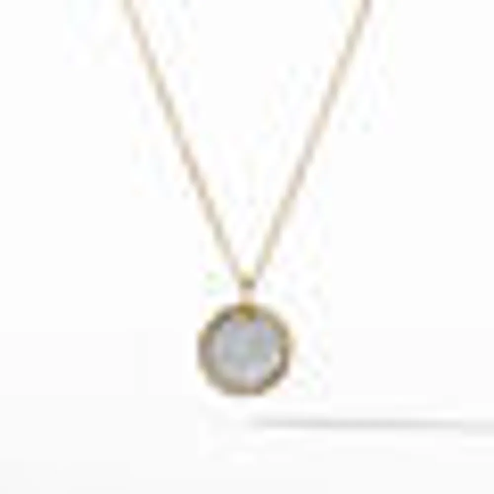 Cable Collectibles® Pavé Plate Necklace in 18K Gold with Diamonds