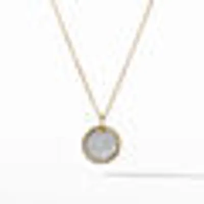 Cable Collectibles® Pavé Plate Necklace in 18K Gold with Diamonds