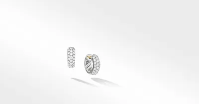 DY Mercer™ Micro Hoop Earrings in Sterling Silver with Pavé Diamonds