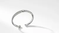 Cable Loop Bracelet Sterling Silver with Pavé Diamonds