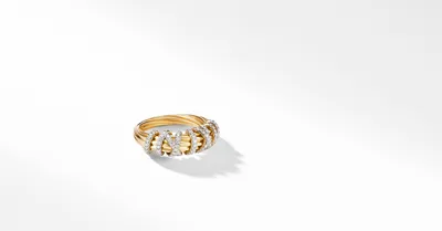 Helena Ring 18K Yellow Gold with Pavé Diamonds