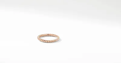 DY Unity Cable Band Ring 18K Rose Gold