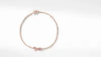 Cable Collectibles® Ribbon Chain Bracelet in 18K Rose Gold with Pavé Pink Sapphires