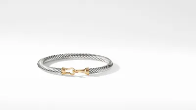 Buckle Bracelet Sterling Silver with 14K Yellow Gold