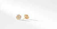 Crossover Stud Earrings in 18K Yellow Gold with Pavé Diamonds