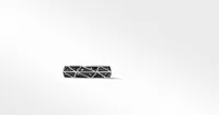 Torqued Faceted Band Ring Sterling Silver with Pavé Black Diamonds