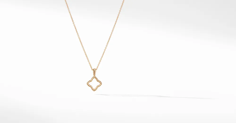 Cable Collectibles® Quatrefoil Necklace 18K Yellow Gold with Pavé Diamonds