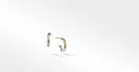 Petite Infinity Huggie Hoop Earrings in Sterling Silver with 14K Yellow Gold