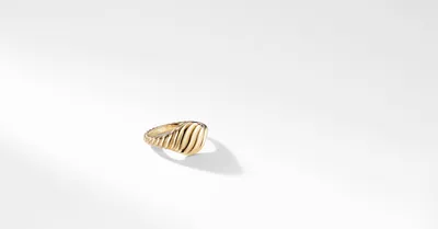 Sculpted Cable Pinky Ring 18K Yellow Gold