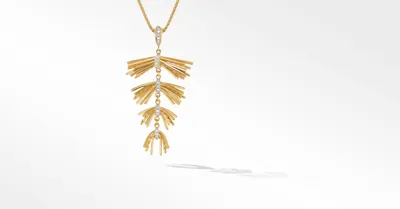 Angelika™ Fringe Pendant Necklace in 18K Yellow Gold with Pavé Diamonds