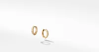 Stax Faceted Huggie Hoop Earrings in 18K Yellow Gold with Pavé Diamonds