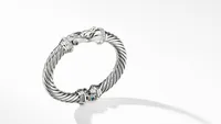 Buckle Bracelet Sterling Silver with Pavé Diamonds and Hampton Blue Topaz