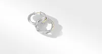 Petite Infinity Hoop Earrings in Sterling Silver with 14K Yellow Gold