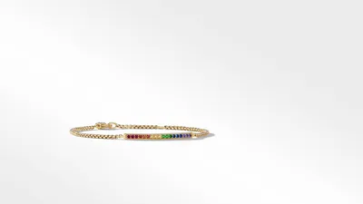 Cable Collectibles® Bar Chain Bracelet with Rainbow Pavé