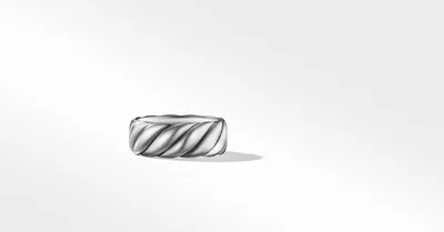 Sculpted Cable Contour Band Ring Sterling Silver