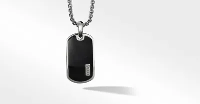 Streamline® Beveled Tag in Sterling Silver with Black Onyx