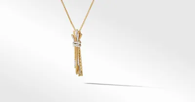 Angelika™ Flair Pendant Necklace in 18K Yellow Gold with Pavé Diamonds