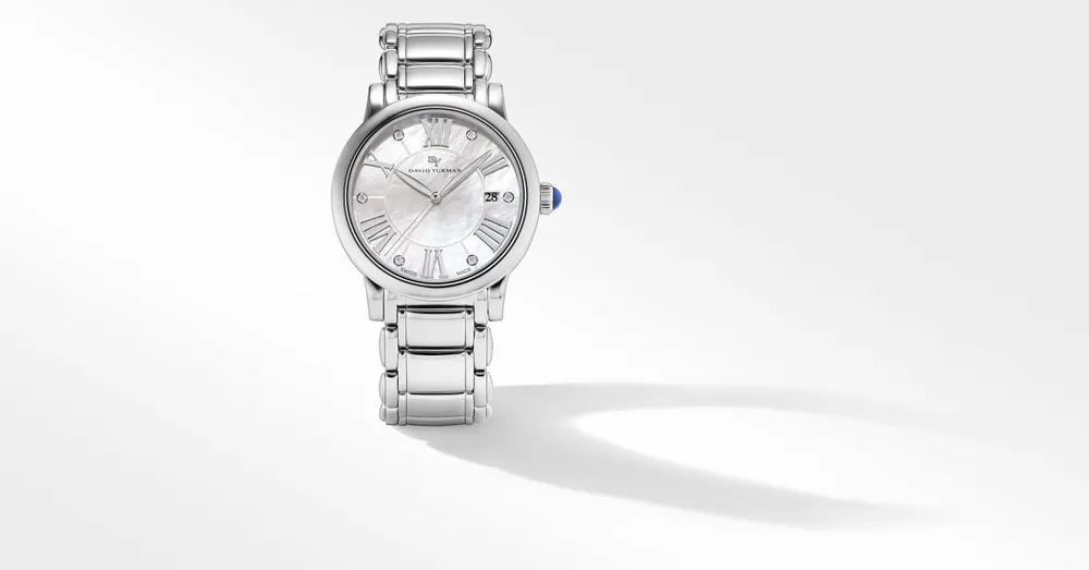 Classic Quartz Stainless Steel Watch with Diamonds