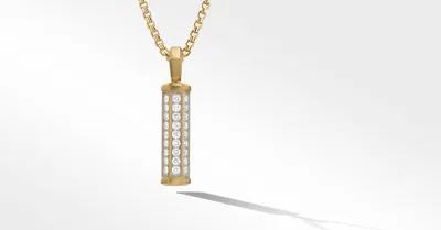 Hex Amulet in 18K Yellow Gold with Pavé Diamonds