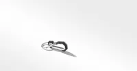 Forged Carbon Carabineer Keychain in Sterling Silver