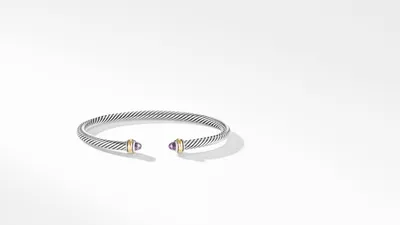 Cable Classics Bracelet Sterling Silver with Amethyst and 18K Yellow Gold