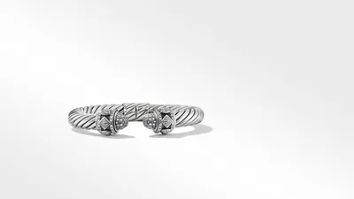 Renaissance Bracelet Sterling Silver with Pavé Diamonds
