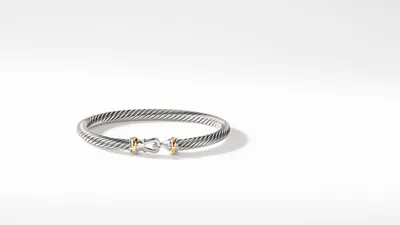 Buckle Bracelet Sterling Silver with 18K Yellow Gold